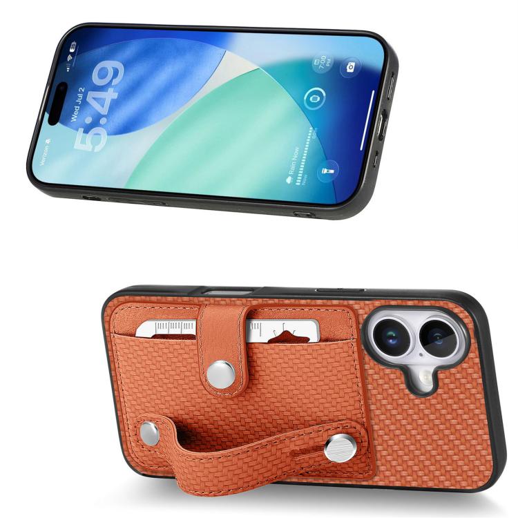 For iPhone 17 Wristband Kickstand Card Wallet Back Phone Case with Tool Knife