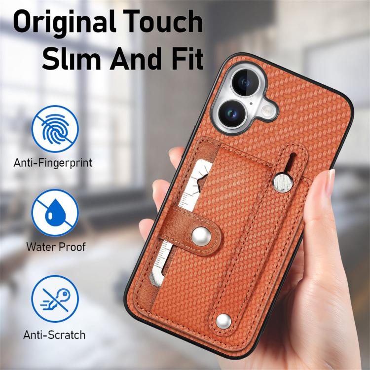 For iPhone 17 Wristband Kickstand Card Wallet Back Phone Case with Tool Knife