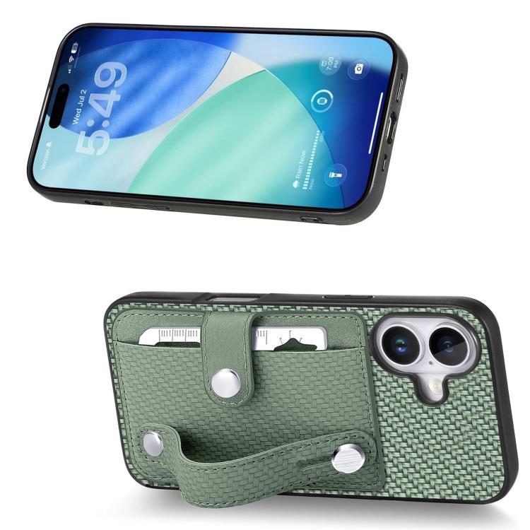 For iPhone 17 Wristband Kickstand Card Wallet Back Phone Case with Tool Knife