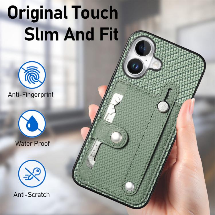 For iPhone 17 Wristband Kickstand Card Wallet Back Phone Case with Tool Knife