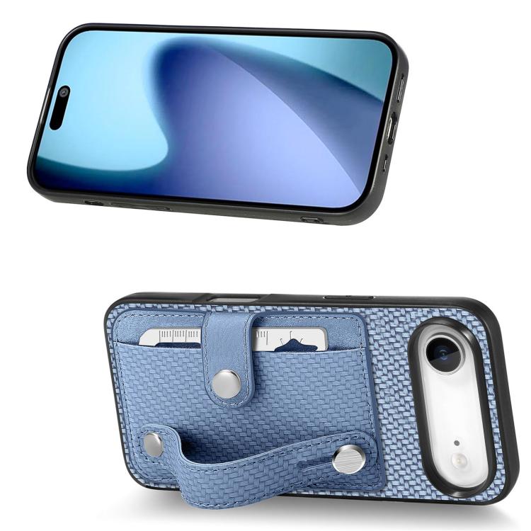 For iPhone Air Wristband Kickstand Card Wallet Back Phone Case with Tool Knife