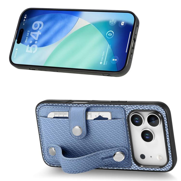 For iPhone 17 Pro Wristband Kickstand Card Wallet Back Phone Case with Tool Knife