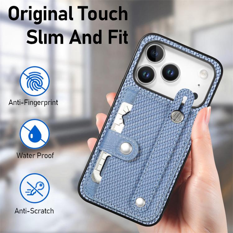 For iPhone 17 Pro Wristband Kickstand Card Wallet Back Phone Case with Tool Knife