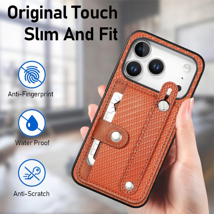 For iPhone 17 Pro Wristband Kickstand Card Wallet Back Phone Case with Tool Knife