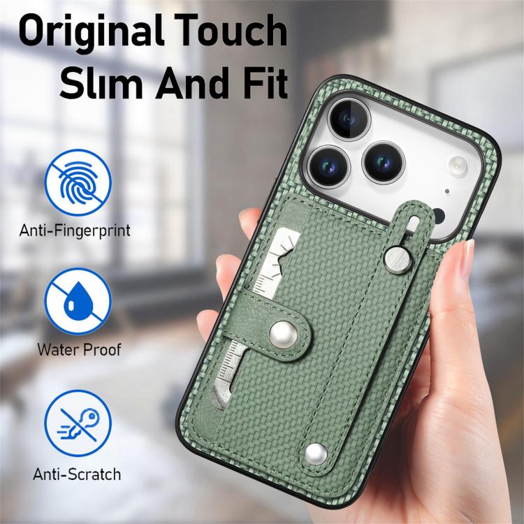 For iPhone 17 Pro Wristband Kickstand Card Wallet Back Phone Case with Tool Knife