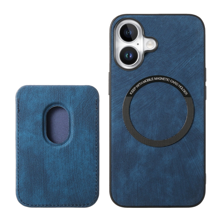 For iPhone 16 Retro Leather Card Bag Magnetic Phone Case
