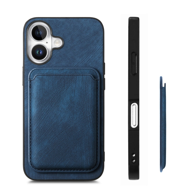 For iPhone 16 Retro Leather Card Bag Magnetic Phone Case