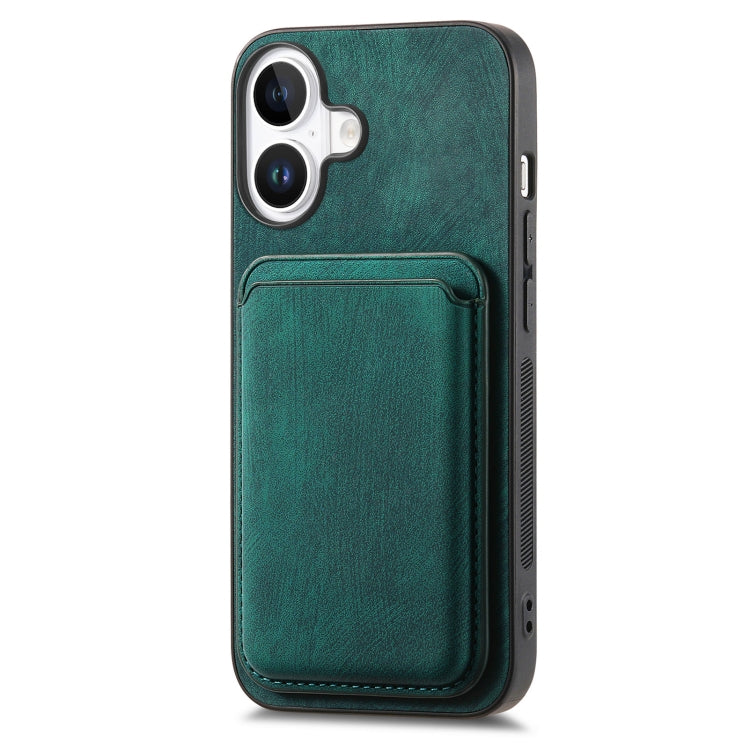 For iPhone 16 Retro Leather Card Bag Magnetic Phone Case