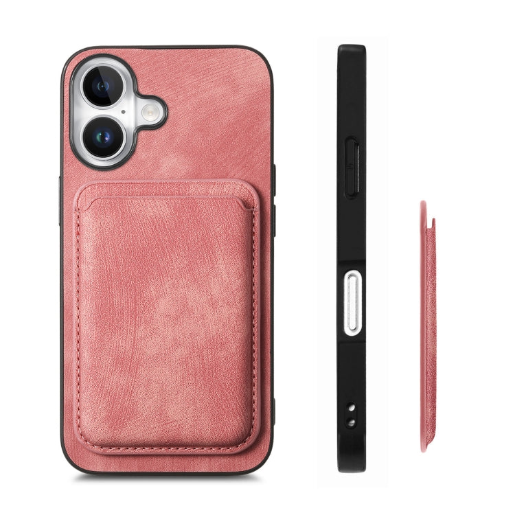 For iPhone 16 Retro Leather Card Bag Magnetic Phone Case