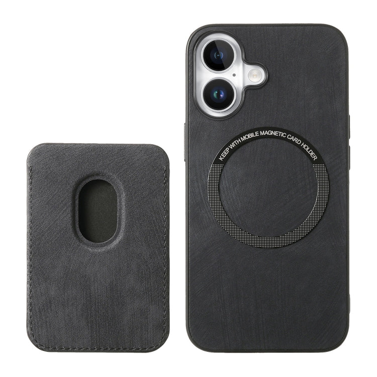 For iPhone 16 Retro Leather Card Bag Magnetic Phone Case