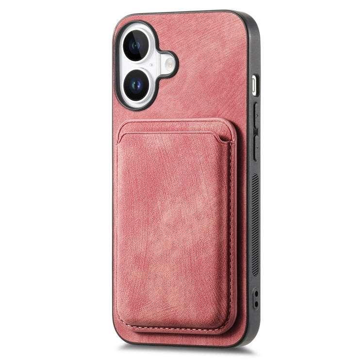 For iPhone 16 Plus Retro Leather Card Bag Magnetic Phone Case