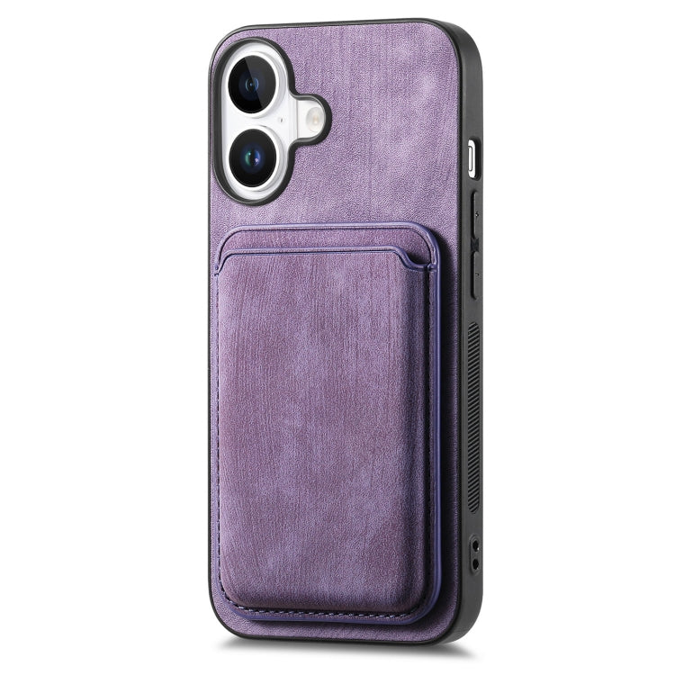 For iPhone 16 Plus Retro Leather Card Bag Magnetic Phone Case