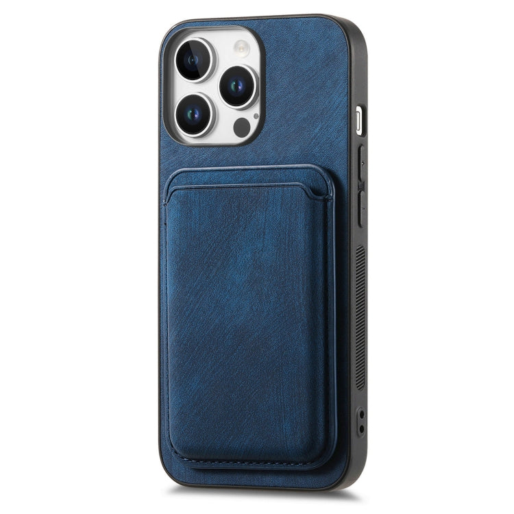For iPhone 16 Pro Retro Leather Card Bag Magnetic Phone Case