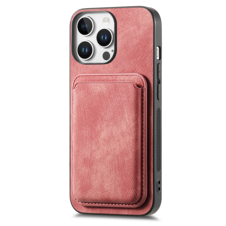 For iPhone 16 Pro Retro Leather Card Bag Magnetic Phone Case
