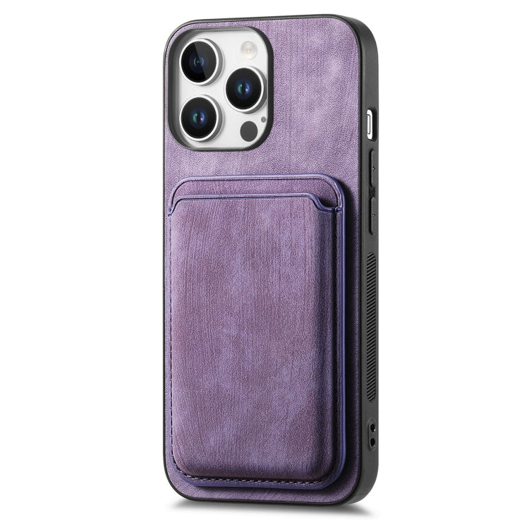 For iPhone 16 Pro Retro Leather Card Bag Magnetic Phone Case