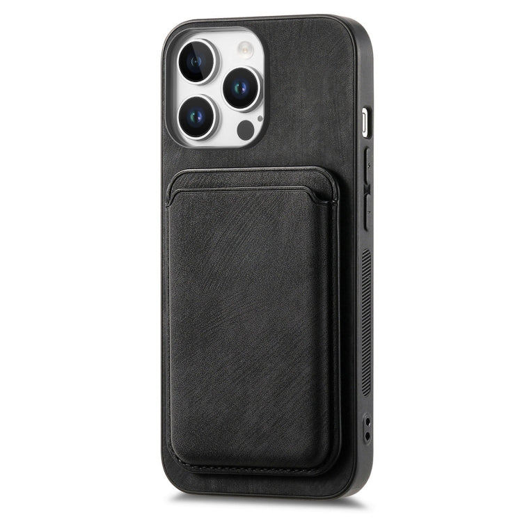 For iPhone 16 Pro Retro Leather Card Bag Magnetic Phone Case