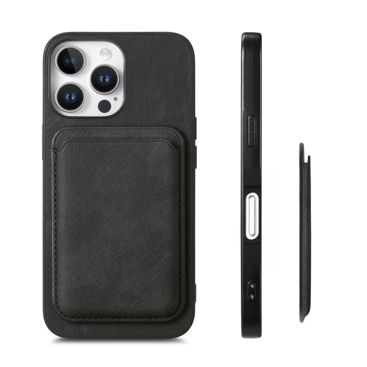 For iPhone 16 Pro Retro Leather Card Bag Magnetic Phone Case