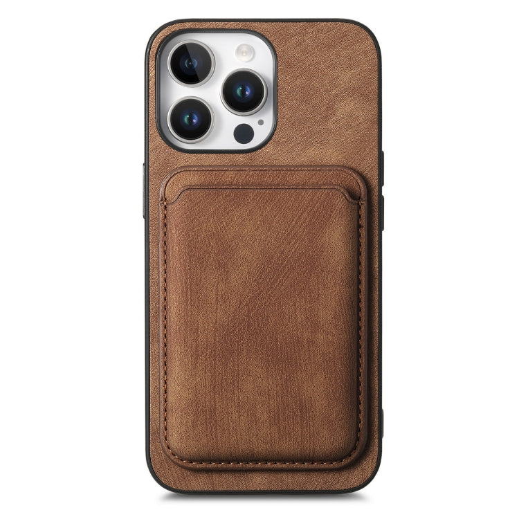 For iPhone 16 Pro Max Retro Leather Card Bag Magnetic Phone Case