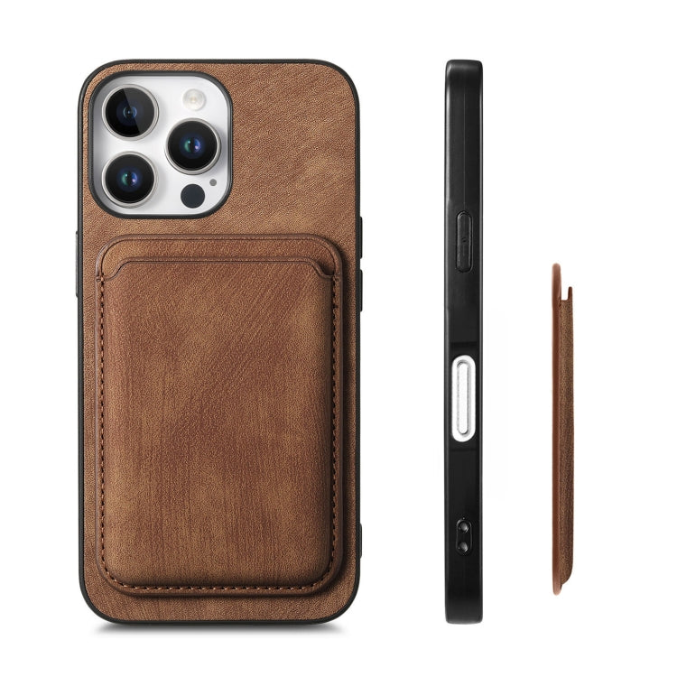 For iPhone 16 Pro Max Retro Leather Card Bag Magnetic Phone Case