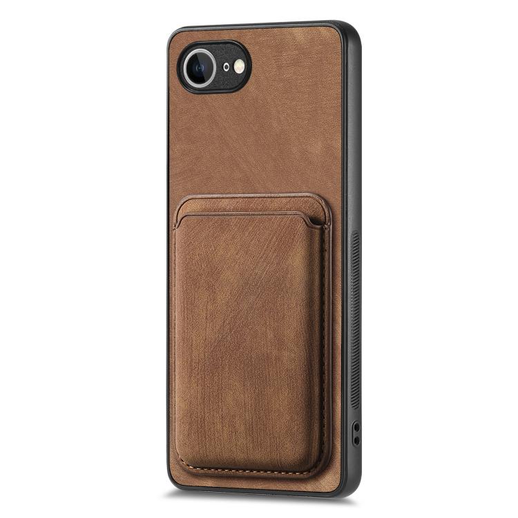 For iPhone 17e / 16e Retro Leather Card Bag Magnetic Phone Case