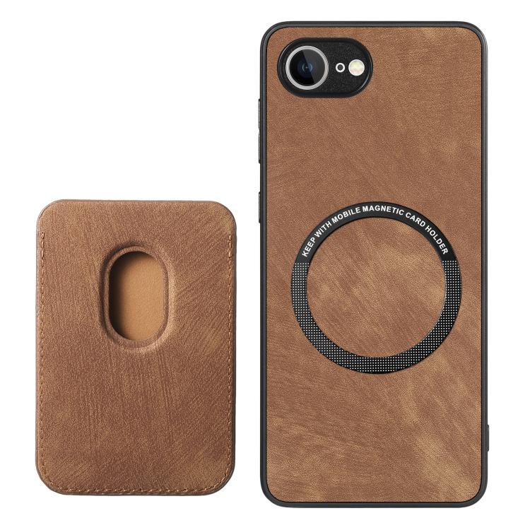 For iPhone 17e / 16e Retro Leather Card Bag Magnetic Phone Case
