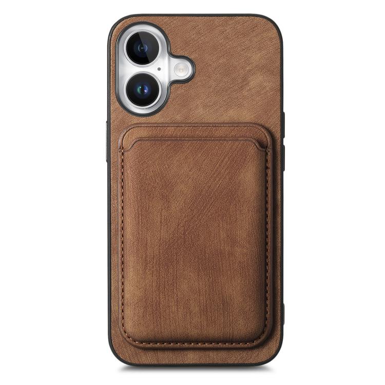 For iPhone 17 Retro Leather Card Bag Magnetic Phone Case
