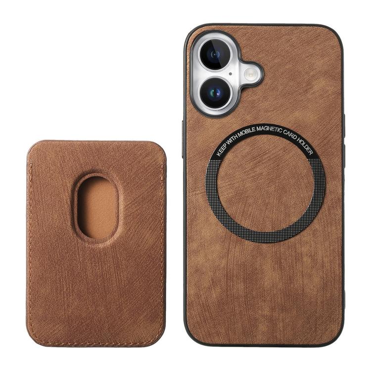 For iPhone 17 Retro Leather Card Bag Magnetic Phone Case