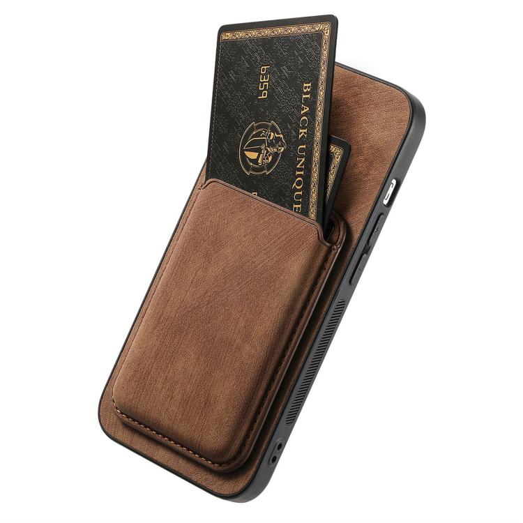 For iPhone 17 Retro Leather Card Bag Magnetic Phone Case