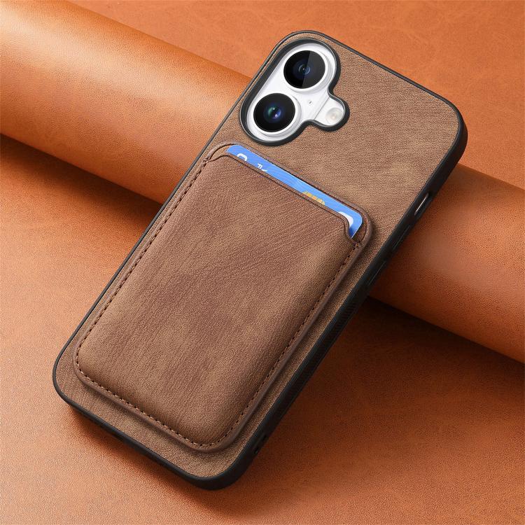 For iPhone 17 Retro Leather Card Bag Magnetic Phone Case