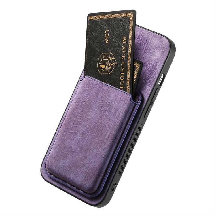 For iPhone Air Retro Leather Card Bag Magnetic Phone Case