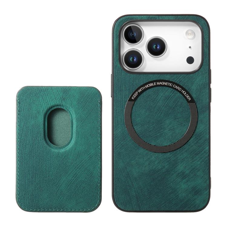 For iPhone 17 Pro Retro Leather Card Bag Magnetic Phone Case