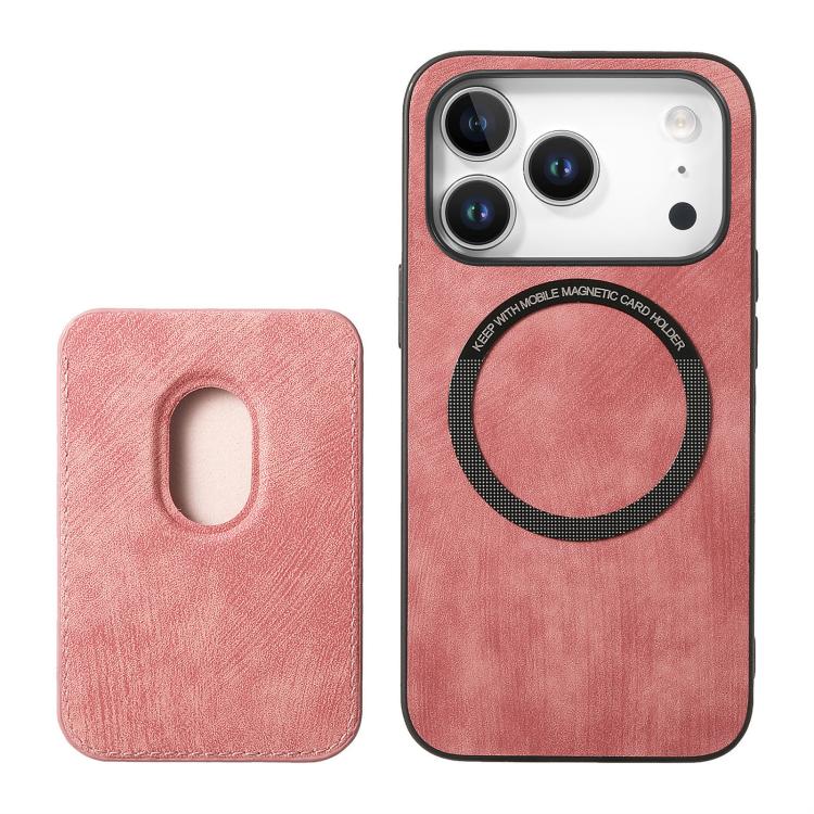 For iPhone 17 Pro Retro Leather Card Bag Magnetic Phone Case