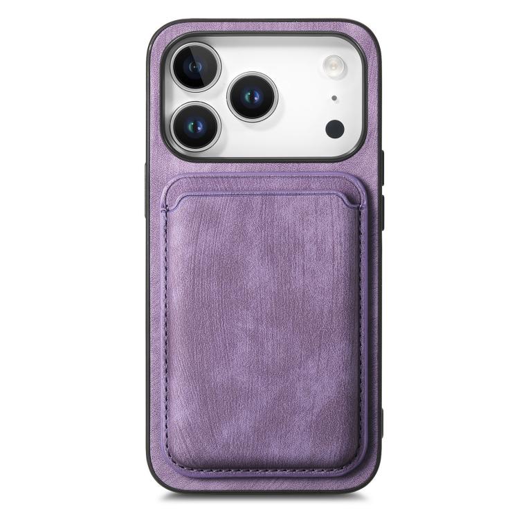 For iPhone 17 Pro Retro Leather Card Bag Magnetic Phone Case