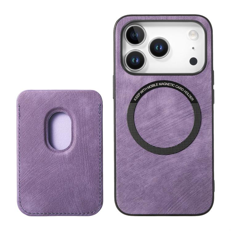 For iPhone 17 Pro Retro Leather Card Bag Magnetic Phone Case
