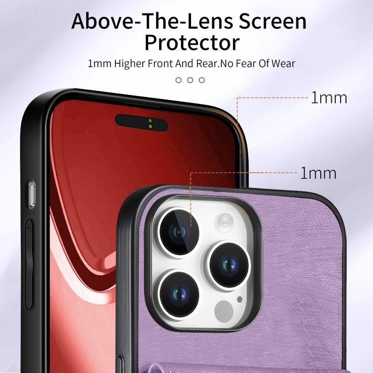 For iPhone 16 Pro Max Retro Card Wallet Fold Leather Phone Case with Strap