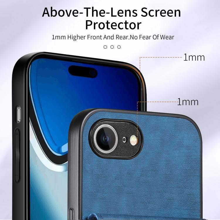 For iPhone 17e / 16e Retro Card Wallet Fold Leather Phone Case with Strap