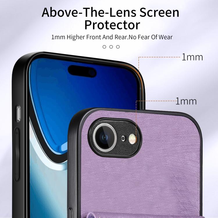 For iPhone 17e / 16e Retro Card Wallet Fold Leather Phone Case with Strap