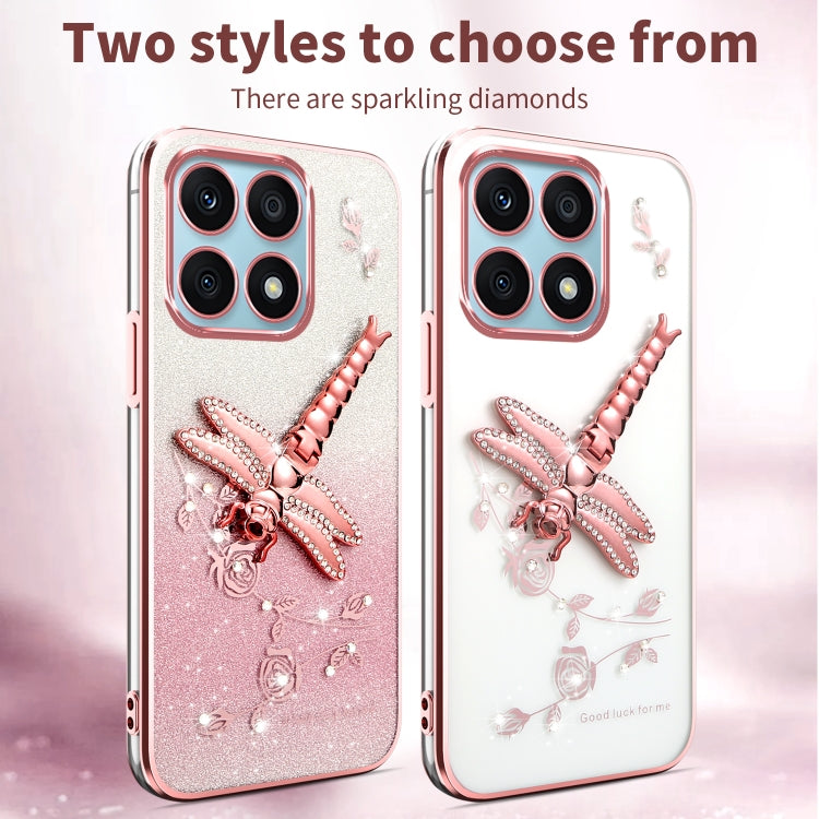 For Xiaomi 14 Pro Gradient Glitter Immortal 3D Dragonfly Holder Plated Phone Case