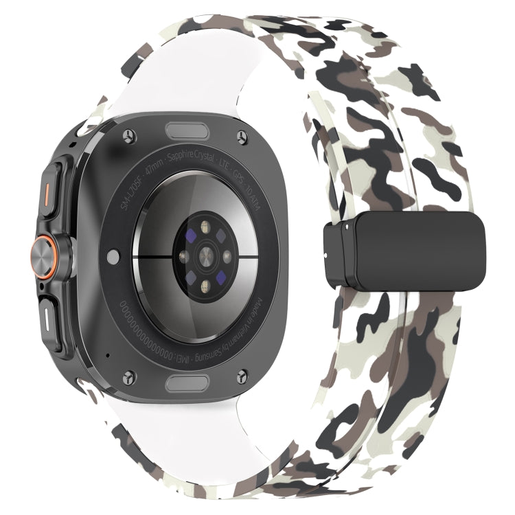 For Samsung Galaxy Watch Ultra 47mm Magnetic Folding Buckle Silicone Watch Band