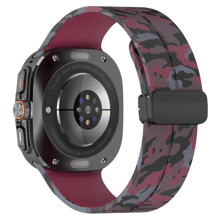 For Samsung Galaxy Watch Ultra 47mm Magnetic Folding Buckle Silicone Watch Band