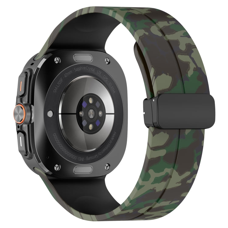 For Samsung Galaxy Watch Ultra 47mm Magnetic Folding Buckle Silicone Watch Band