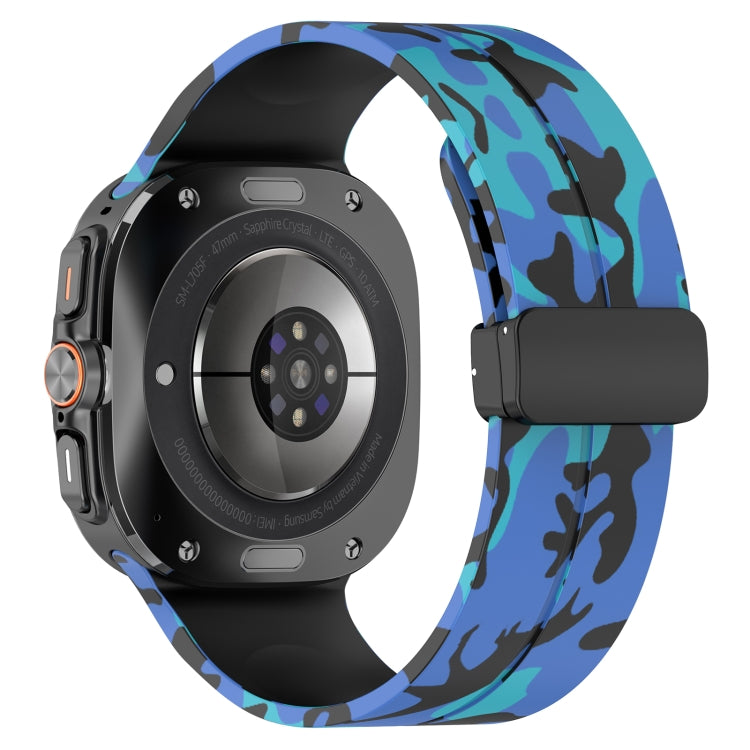 For Samsung Galaxy Watch Ultra 47mm Magnetic Folding Buckle Silicone Watch Band