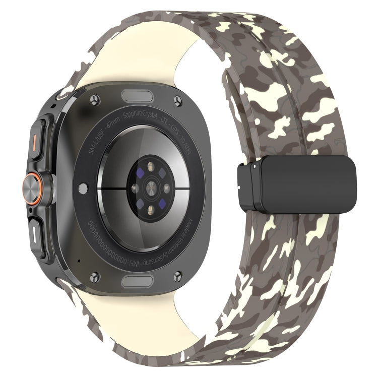 For Samsung Galaxy Watch Ultra 47mm Magnetic Folding Buckle Silicone Watch Band