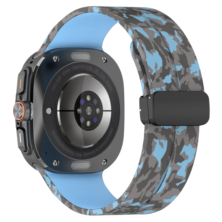 For Samsung Galaxy Watch Ultra 47mm Magnetic Folding Buckle Silicone Watch Band