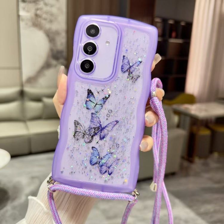 For Samsung Galaxy S23 FE 5G Crossbody Wave Edge Butterfly TPU Phone Case