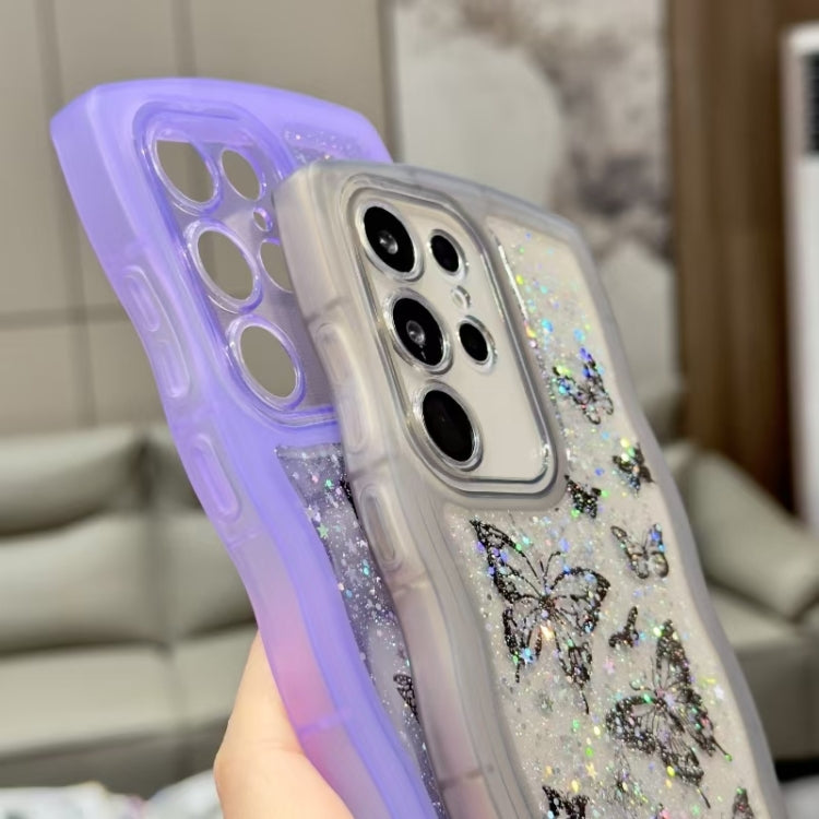 For Samsung Galaxy A15 Crossbody Wave Edge Butterfly TPU Phone Case