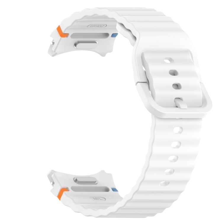 For Samsung Galaxy Watch FE 40mm Wavy Grain Stitched Quick Release Silicone Watch Band