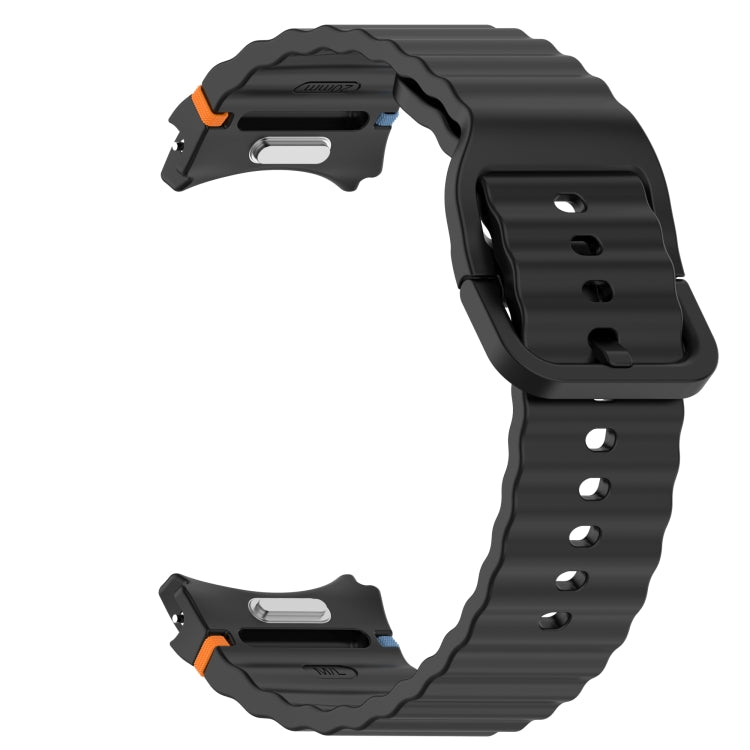 For Samsung Galaxy Watch FE 40mm Wavy Grain Stitched Quick Release Silicone Watch Band