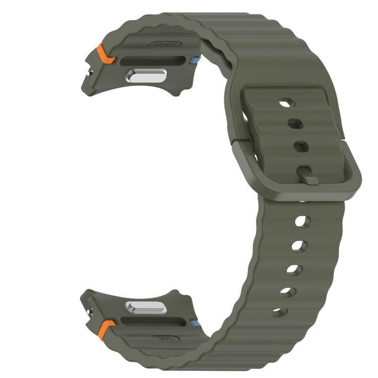 For Samsung Galaxy Watch FE 40mm Wavy Grain Stitched Quick Release Silicone Watch Band