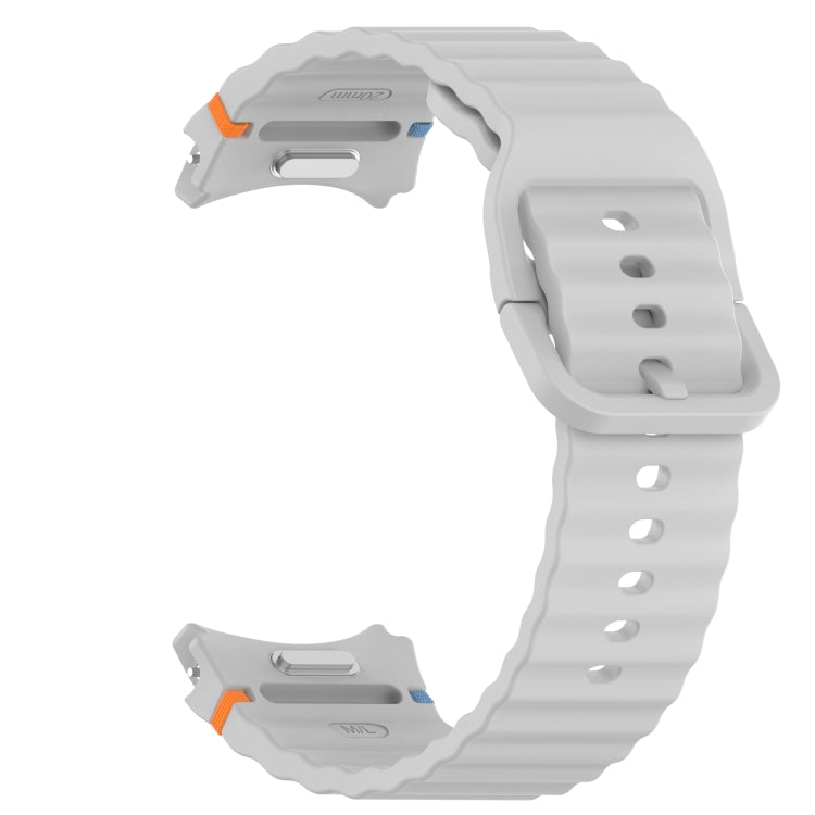 For Samsung Galaxy Watch FE 40mm Wavy Grain Stitched Quick Release Silicone Watch Band